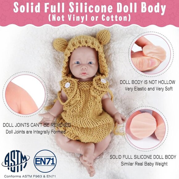 ❤️ 17 inch Baby Boy Doll Full Body Silicone Look Real Baby - Picture 3 of 6